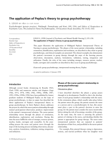 The application of Peplau's theory to group psychotherapy