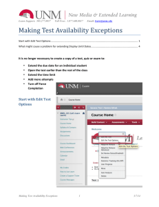 Making Test Availability Exceptions