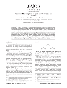 Transition Metal Complexes of Cyclic and Open Ozone and Thiozone