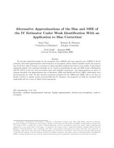 Alternative Approximations of the Bias and MSE of the IV Estimator