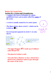 Botten Adv Geom Notes Section 101 Circles and Circumference A