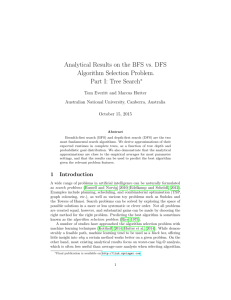 Analytical Results on the BFS vs. DFS Algorithm Selection Problem