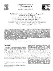 Oxidation of ethanol to acetaldehyde over Na