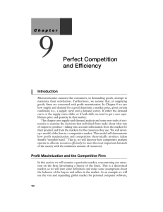 9 Perfect Competition and Efficiency