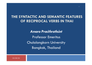 THE SYNTACTIC AND SEMANTIC FEATURES OF RECIPROCAL