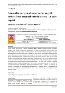 Anomalous origin of superior laryngeal artery from external