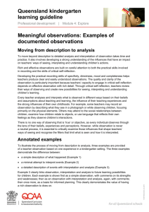 Meaningful observations - Queensland Curriculum and Assessment