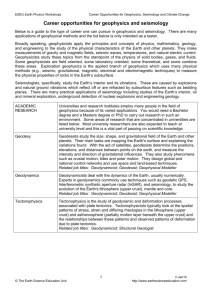 Career opportunities for geophysics and seismology