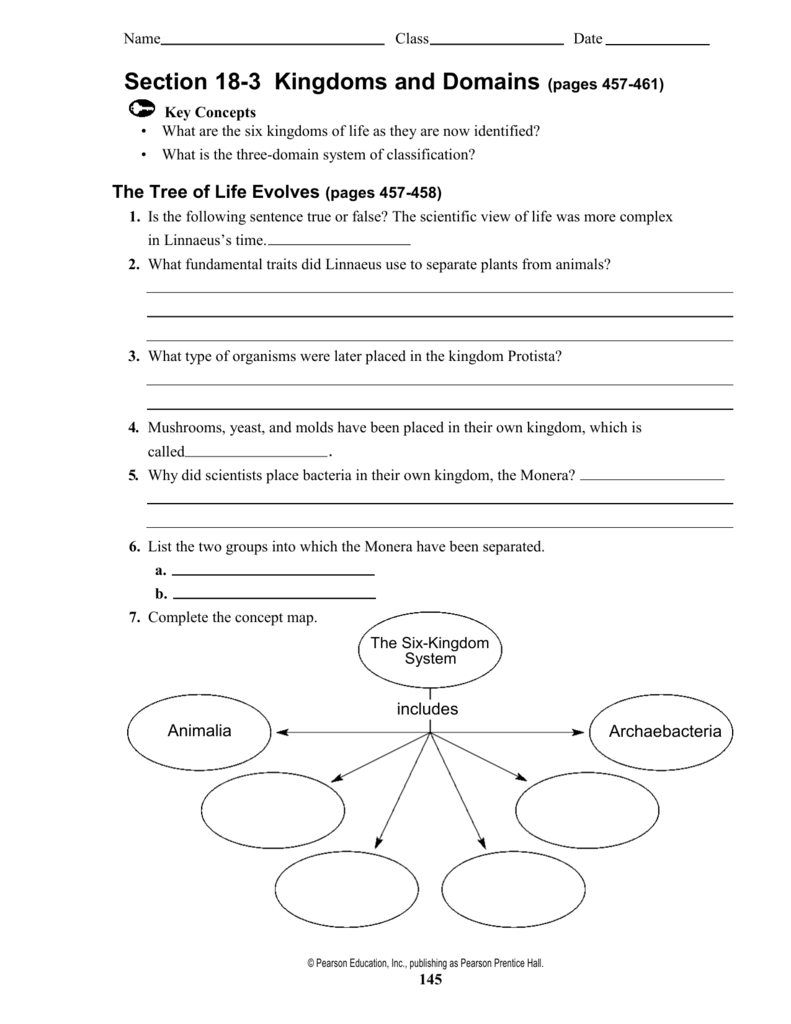 Section 11-11 Kingdoms and Domains (pages 11-11) With Domains And Kingdoms Worksheet
