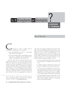 Is It Kingdoms or Domains