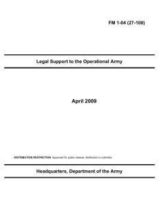 Legal Support to the Operational Army - FM 1-04 (27-100)