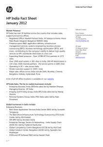 HP India Fact Sheet January 2012