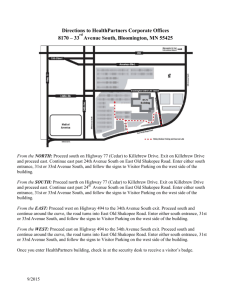Directions to HealthPartners Corporate Offices 8170 – 33 Avenue