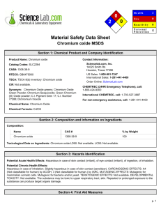Material Safety Data Sheet Chromium oxide MSDS