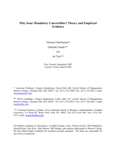 Why Issue Mandatory Convertibles? Theory and Empirical