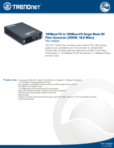 100Base-TX to 100Base-FX Single Mode SC Fiber Converter (30KM