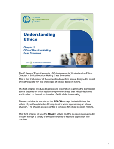 Understanding Ethics - Chapter 3 - College of Physiotherapists of