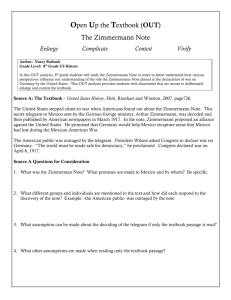 Open Up the Textbook (OUT) The Zimmermann Note