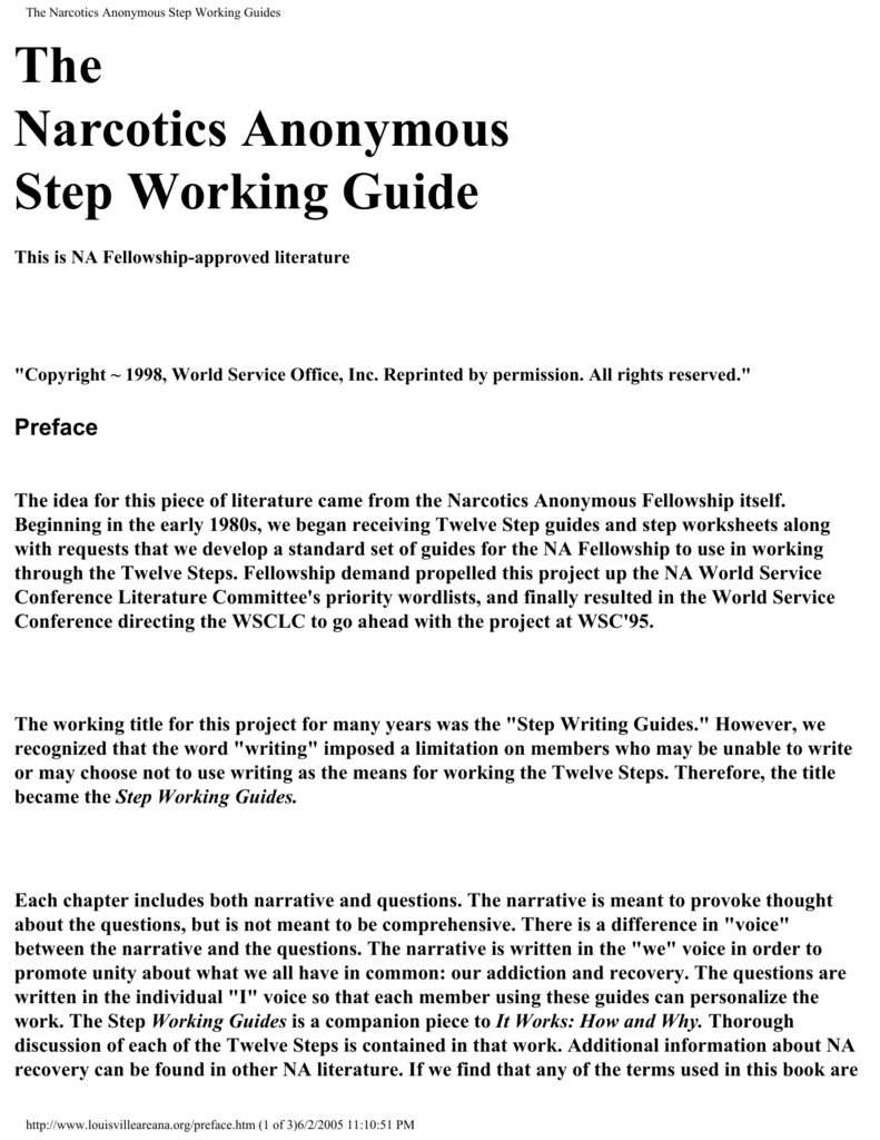 NA Step Working Guides NA Step Working Guides