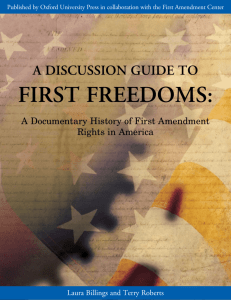 FIRST FREEDOMS: - First Amendment Center