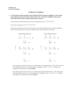 Problem Set 11 Solutions - Department of Chemistry