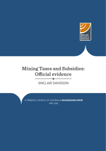 Mining Taxes and Subsidies: Official evidence