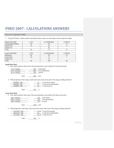 phed 2007: calculations answers