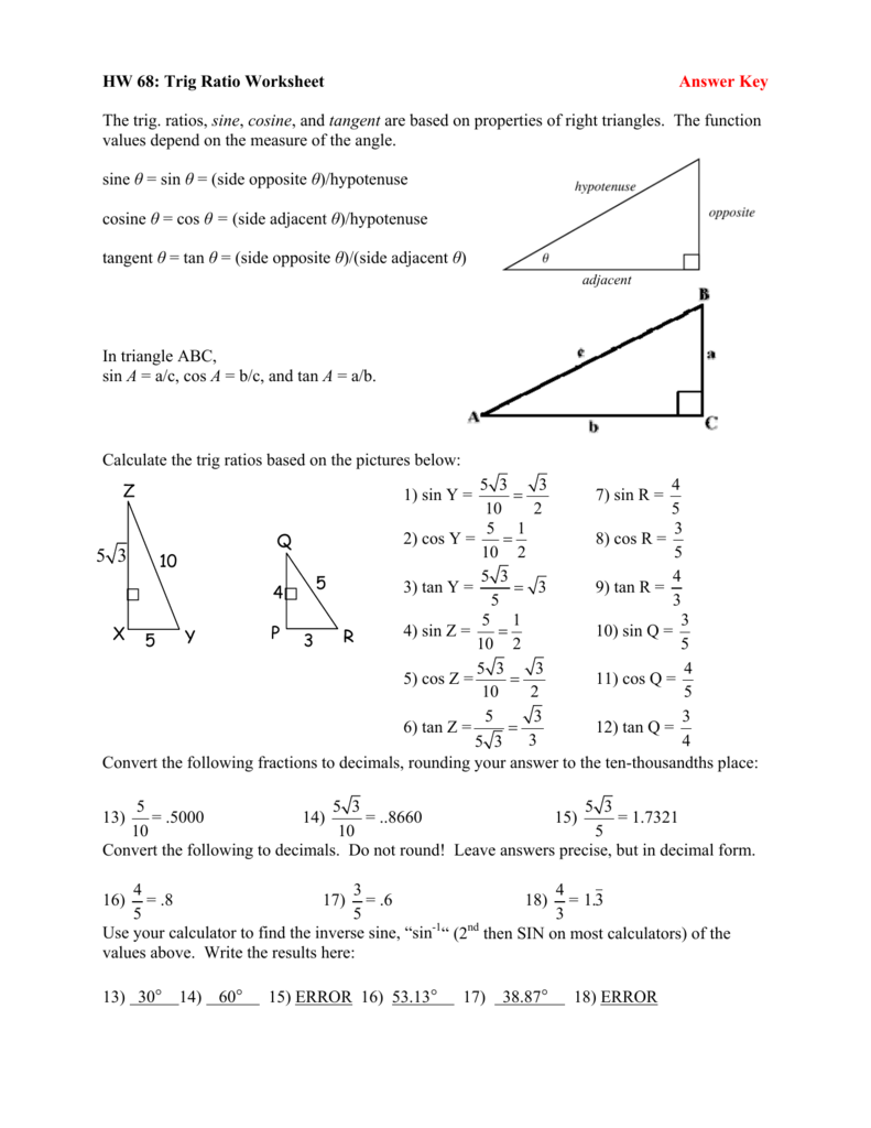 Worksheet Using Trig Ratios To Solve Word Problems - Worksheet List Within Trig Word Problems Worksheet Answers