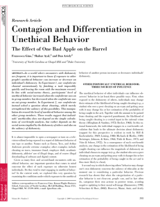 Contagion and differentiation in unethical behavior: The