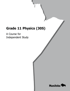 Grade 11 Physics (30S) - Education and Advanced Learning