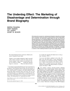 The Underdog Effect: The Marketing of Disadvantage