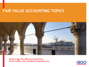 FAIR VALUE ACCOUNTING TOPICS