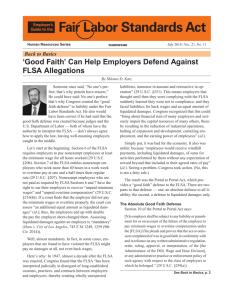'Good Faith' Can Help Employers Defend Against FLSA Allegations