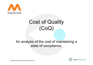 Cost of Quality (CoQ)