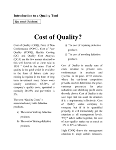 Cost of Quality? - UMT Admin Panel