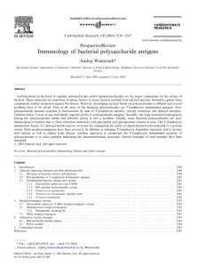 Immunology of bacterial polysaccharide antigens