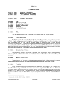 TITLE 13 1 CRIMINAL CODE