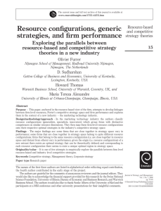 Resource configurations, generic strategies, and firm performance