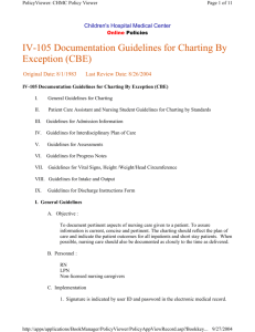 IV-105 Documentation Guidelines for Charting By Exception (CBE)