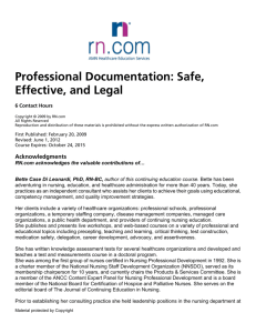 Professional Documentation: Safe, Effective, and Legal