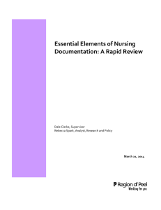 Essential Elements of Nursing Documentation: A