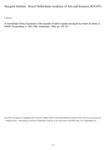 Expression of the equation of state of gases and liquids by