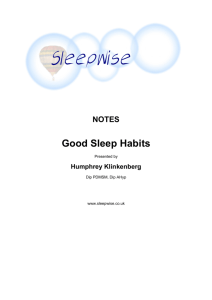 NOTES Good Sleep Habits