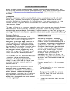 Brief Review of Filtration Methods