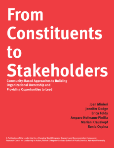 From Constituents to Stakeholders - NYU Wagner