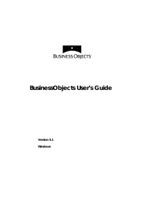 BusinessObjects User's Guide