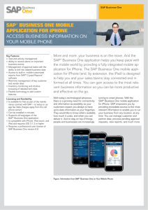 SAP® BUSINESS ONE MOBILE APPLICATION FOR