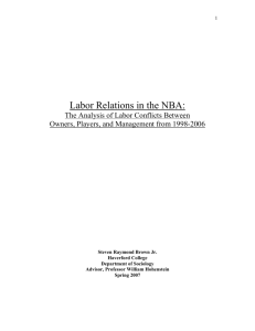 Labor Relations in the NBA - Senior Theses, Papers & Projects