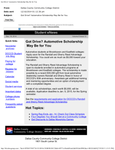 Student eNews Got Drive? Automotive Scholarship May Be for You