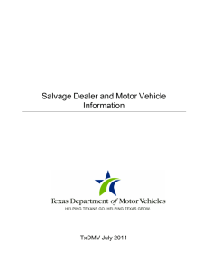 Vehicle Salvage Guide - the Texas Department of Transportation